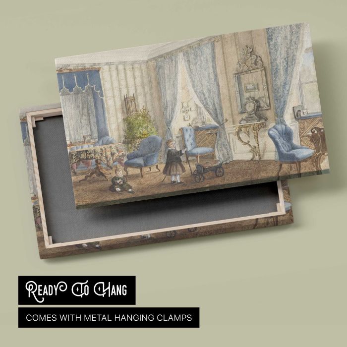 Salon Siebleben near Gotha, Germany canvas print, canvas reverse and frame view