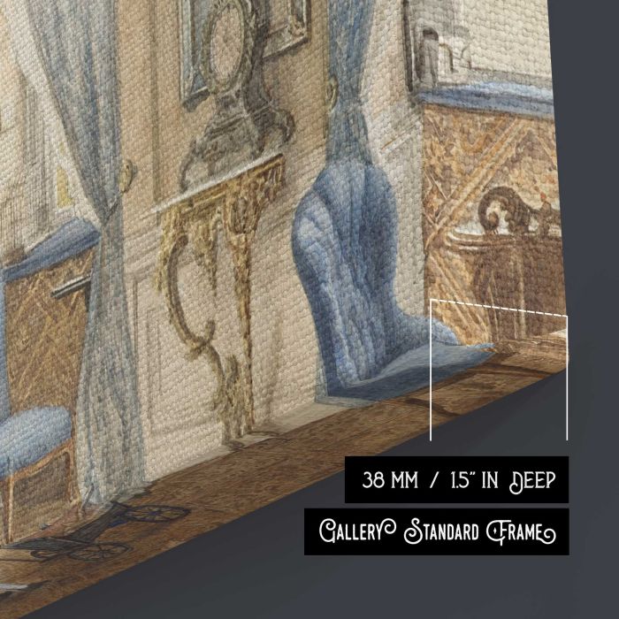 Salon Siebleben near Gotha, Germany canvas print, canvas surface and edge detail