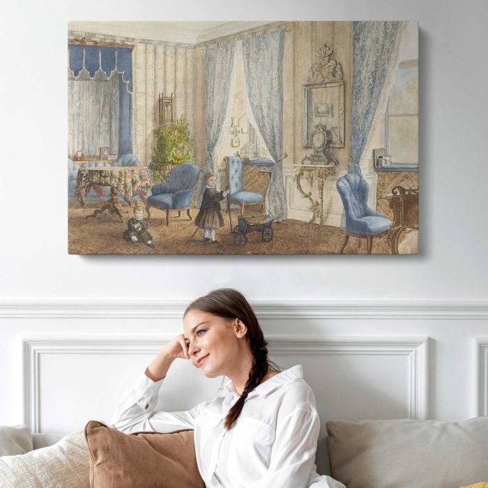 Salon Siebleben near Gotha, Germany canvas print, interior display view