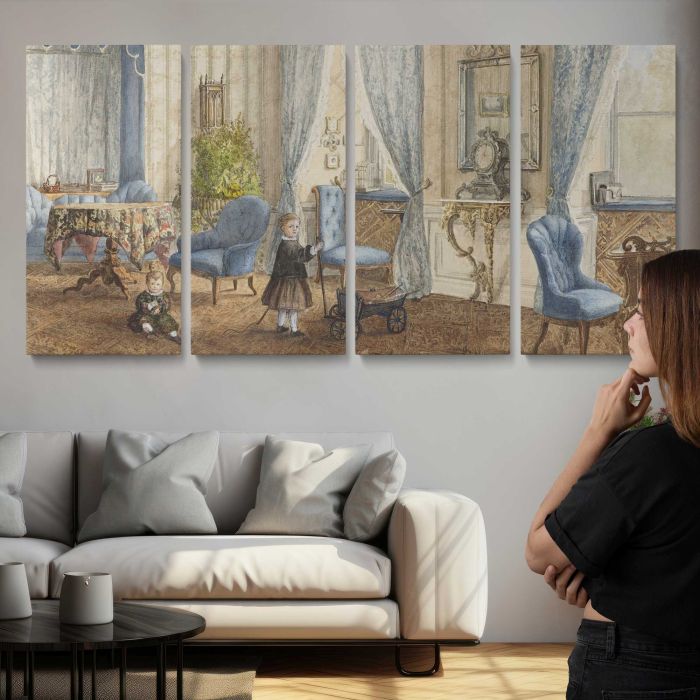 Salon Siebleben near Gotha, Germany canvas print, interior display view