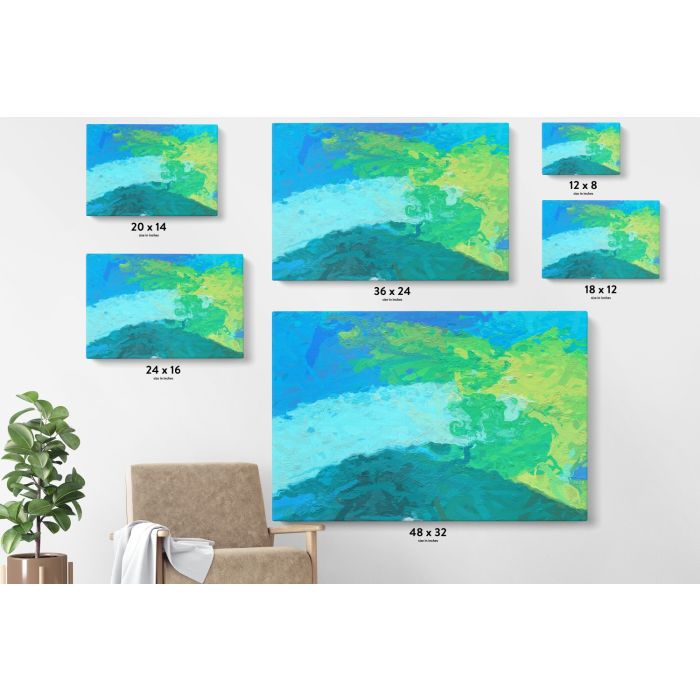 Blue Abstract Painting Photo Print on Canvas with Frame Artworks Wall Posters Hangings Canvas Gift - Image 7