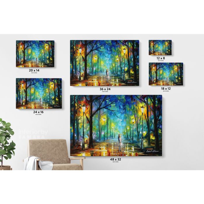 Walk in Night Palette Knife Art Oil Painting by Leonid Afremov Canvas Wall Art - Image 6