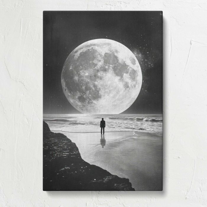 Silhouette beneath a Galaxy Sky canvas print, front canvas view
