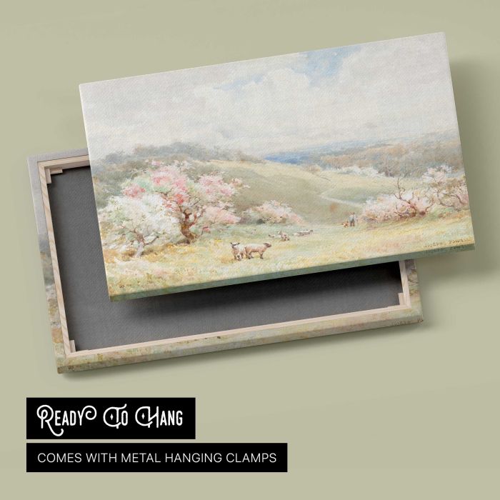 Spring by Joseph Rubens Powell (1835–1871) canvas print, canvas reverse and frame view