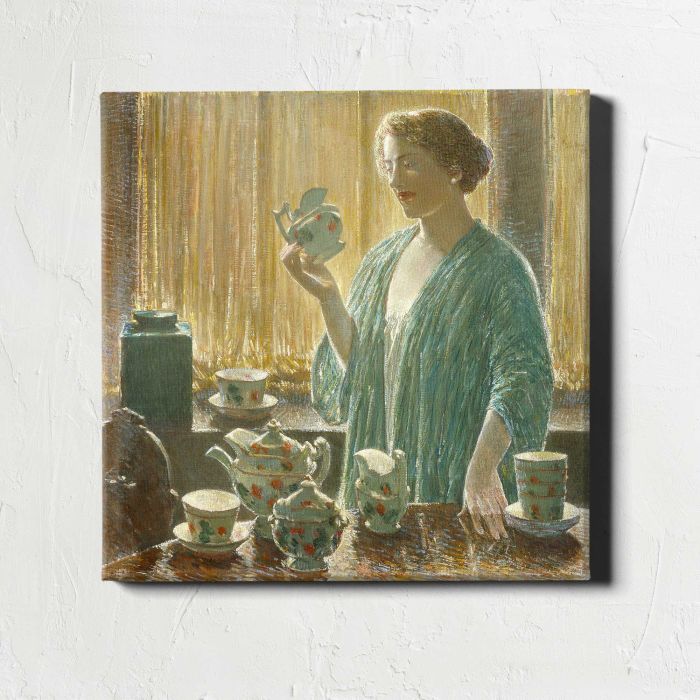 Strawberry Tea Set (1912) by Frederick Childe Hassam canvas print, front canvas view