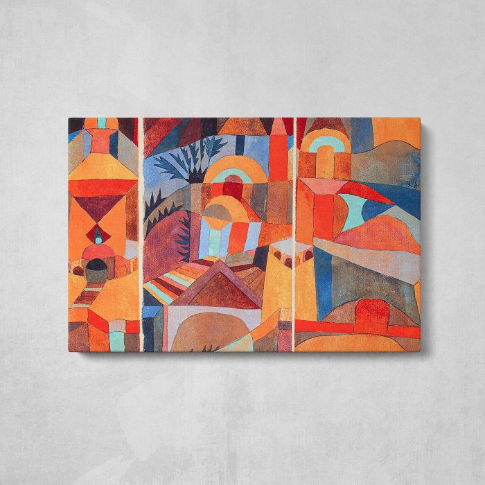 Temple Gardens (1920) by Paul Klee canvas print, front canvas view