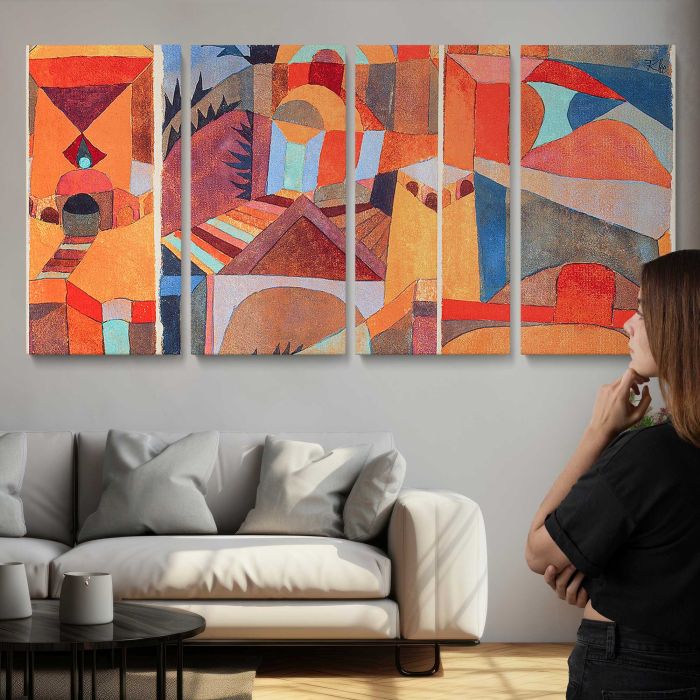 Temple Gardens (1920) by Paul Klee canvas print, interior display view