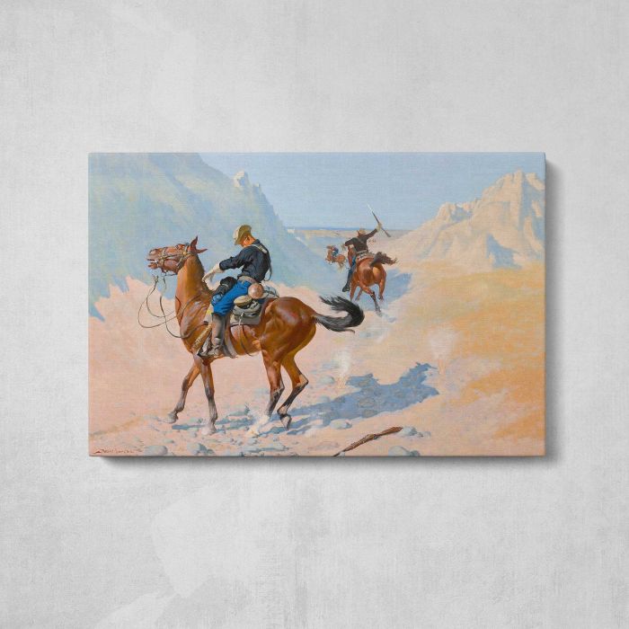 The Advance–Guard, or The Military Sacrifice (The Ambush) (1890) by Frederic Remington canvas print, front canvas view