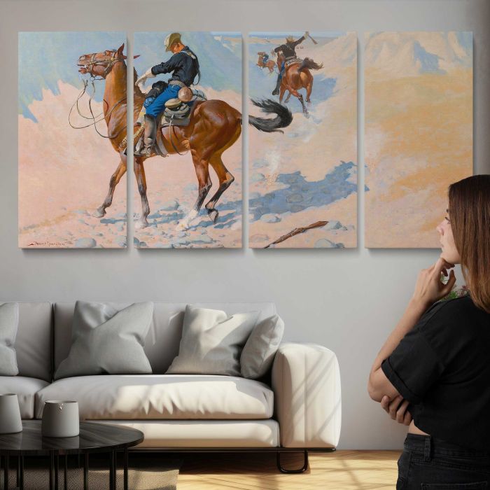 The Advance–Guard, or The Military Sacrifice (The Ambush) (1890) by Frederic Remington canvas print, interior display view