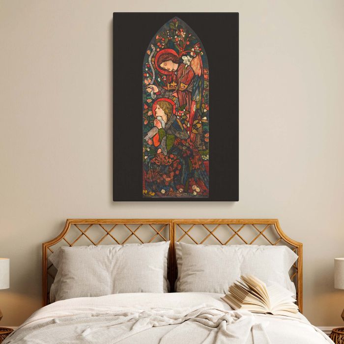 The Annunciation 1857 - Pre-Raphaelite Glass Style Scene By Edward Burne-Jones canvas wall art