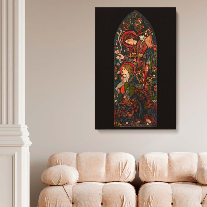 The Annunciation 1857 - Pre-Raphaelite Glass Style Scene By Edward Burne-Jones canvas wall art - Image 2