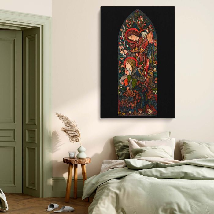 The Annunciation 1857 - Pre-Raphaelite Glass Style Scene By Edward Burne-Jones canvas wall art - Image 3