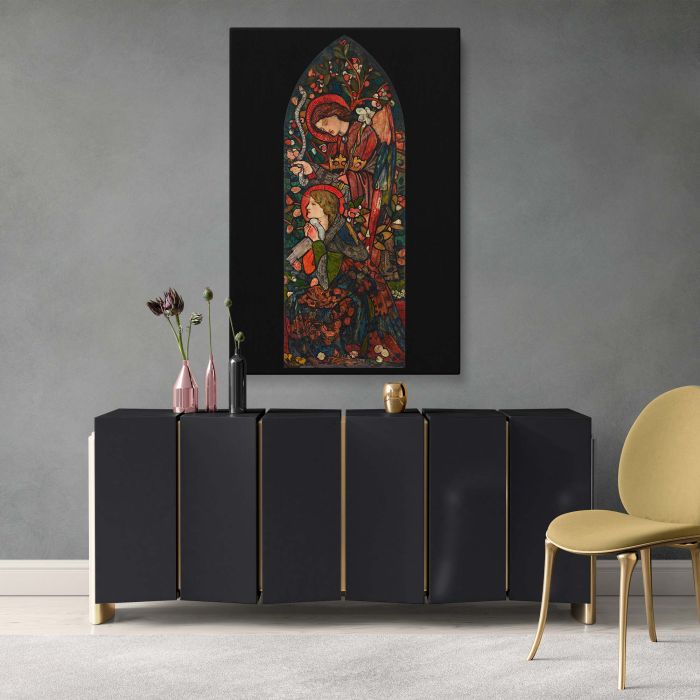 The Annunciation 1857 - Pre-Raphaelite Glass Style Scene By Edward Burne-Jones canvas wall art - Image 4