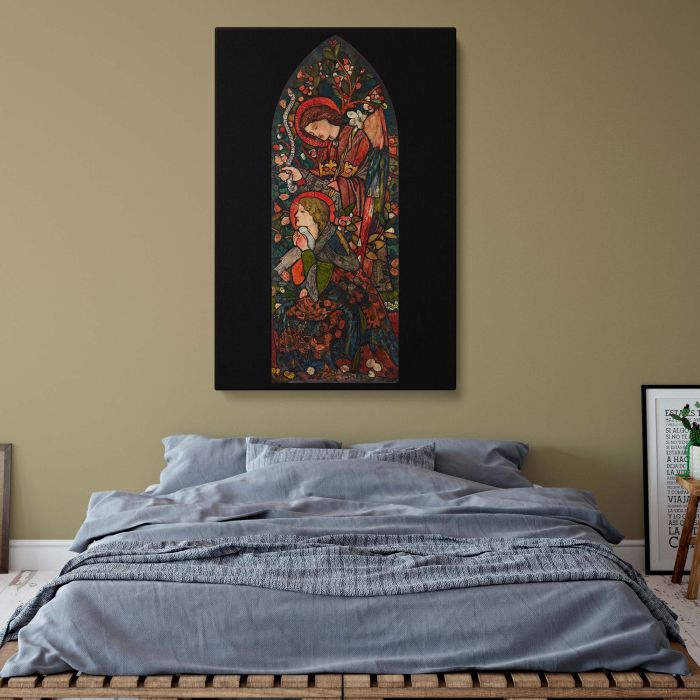 The Annunciation 1857 - Pre-Raphaelite Glass Style Scene By Edward Burne-Jones canvas wall art - Image 5