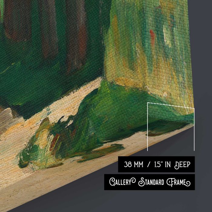 The Avenue at the Jas de Bouffan (1869) by Paul Cézanne canvas print, canvas surface and edge detail