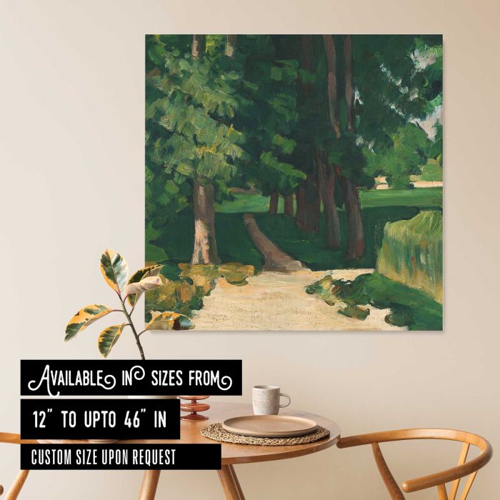 The Avenue at the Jas de Bouffan (1869) by Paul Cézanne canvas print, interior display view