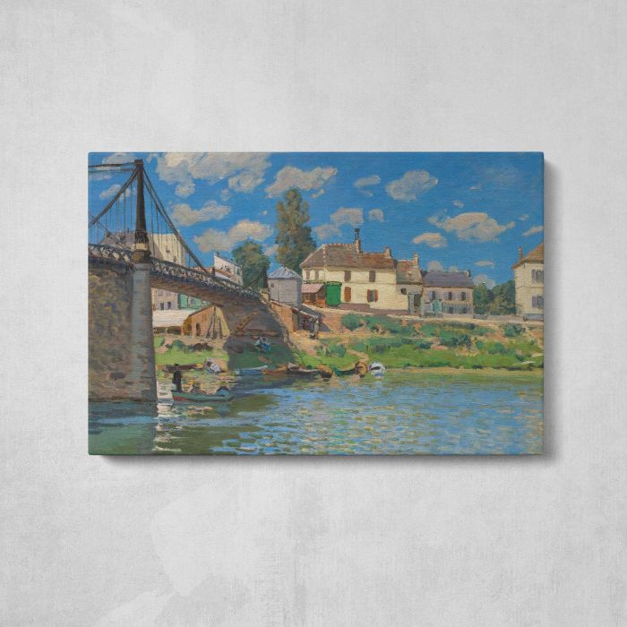 The Bridge at Villeneuve-la-Garenne by Alfred Sisley canvas print, front canvas view