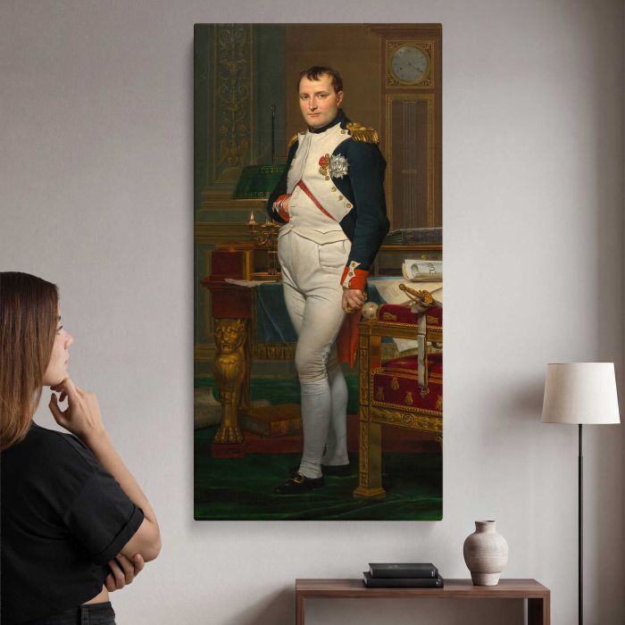 The Emperor Napoleon in His Study at the Tuileries by Jacques-Louis David canvas print, interior display view