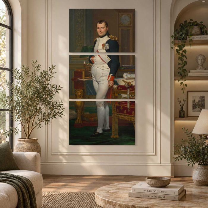 The Emperor Napoleon in His Study at the Tuileries by Jacques-Louis David canvas print, interior display view