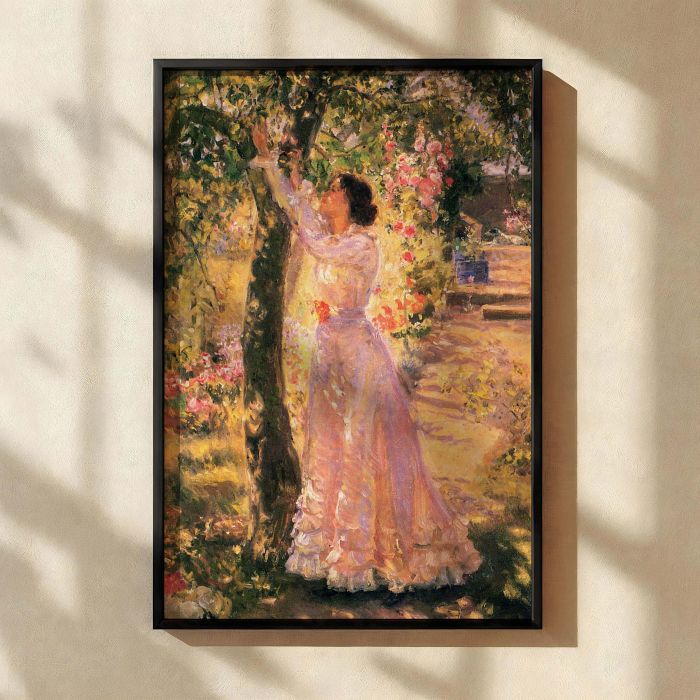 The Garden by Ethel Walker - Impressionist Woman Among Blooming Flowers canvas wall art - Image 2