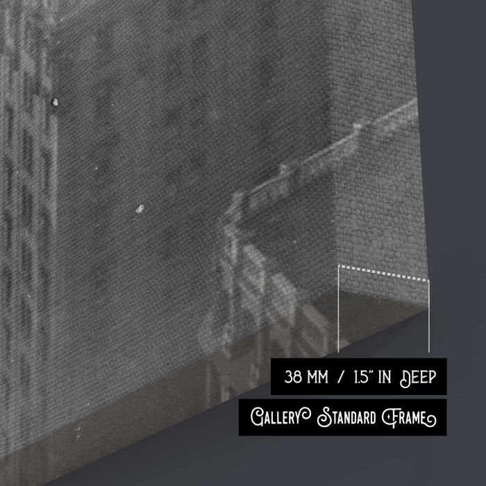 The Human Squirrel above Times Square (c. 1918) canvas print, canvas surface and edge detail