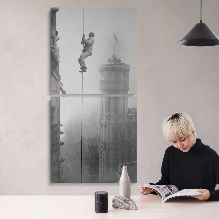 The Human Squirrel above Times Square (c. 1918) canvas print, interior display view