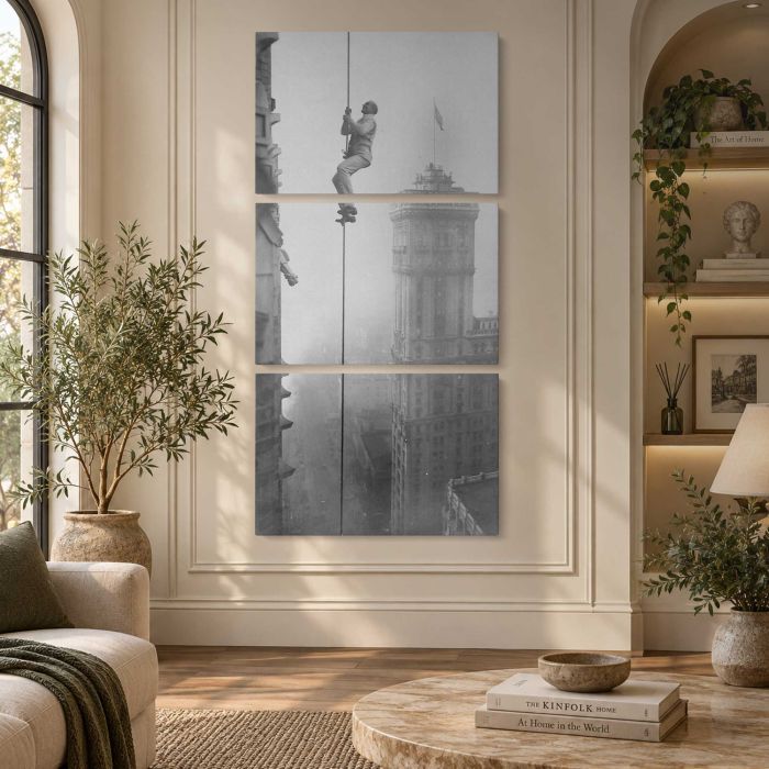 The Human Squirrel above Times Square (c. 1918) canvas print, interior display view