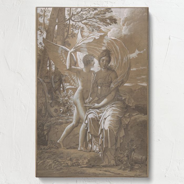 The Muse Erato Writing Verses Inspired by Love canvas print, front canvas view