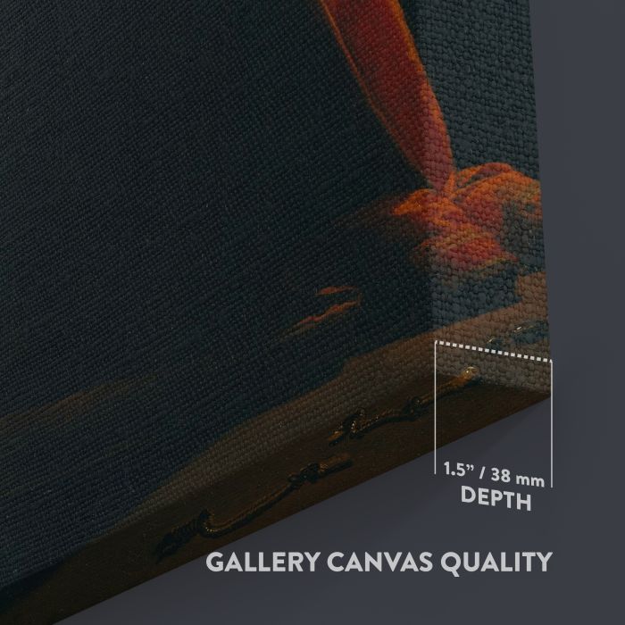 The Penitent Magdalen by Georges de La Tour canvas print, canvas surface and edge detail