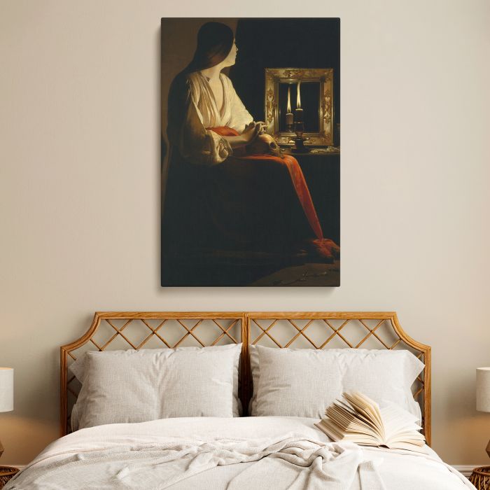 The Penitent Magdalen by Georges de La Tour canvas print, interior display view