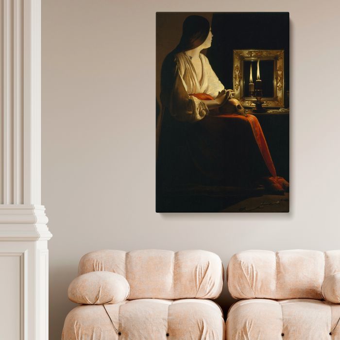 The Penitent Magdalen by Georges de La Tour canvas print, interior display view