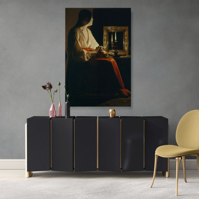 The Penitent Magdalen by Georges de La Tour canvas print, interior display view
