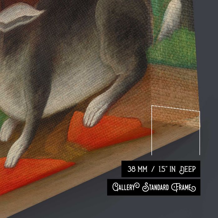 The Rabbit's Meal (Le Repas du lapin) (1908) by Henri Rousseau canvas print, canvas surface and edge detail