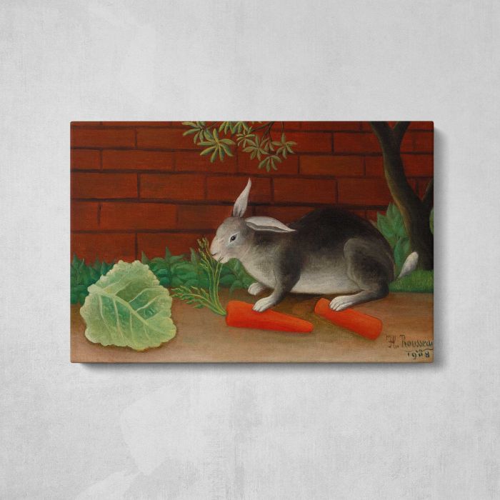 The Rabbit's Meal (Le Repas du lapin) (1908) by Henri Rousseau canvas print, front canvas view