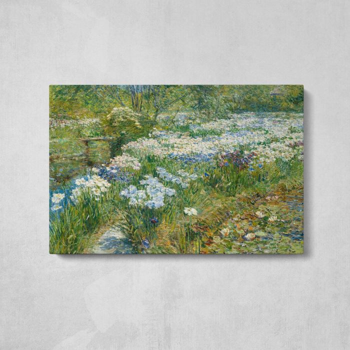 The Water Garden (1909) by Frederick Childe Hassam canvas print, front canvas view