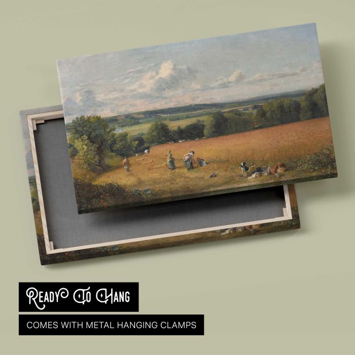 The Wheat Field (1816) by John Constable canvas print, canvas reverse and frame view