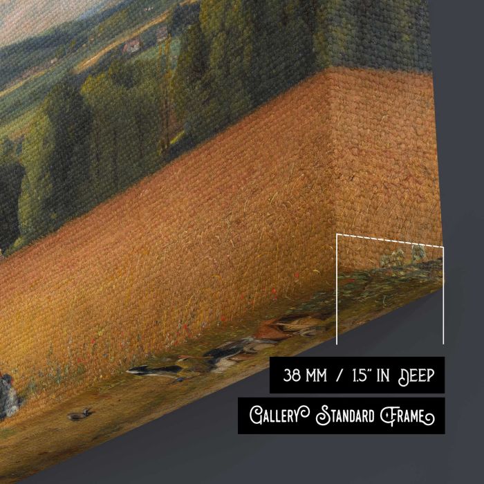 The Wheat Field (1816) by John Constable canvas print, canvas surface and edge detail