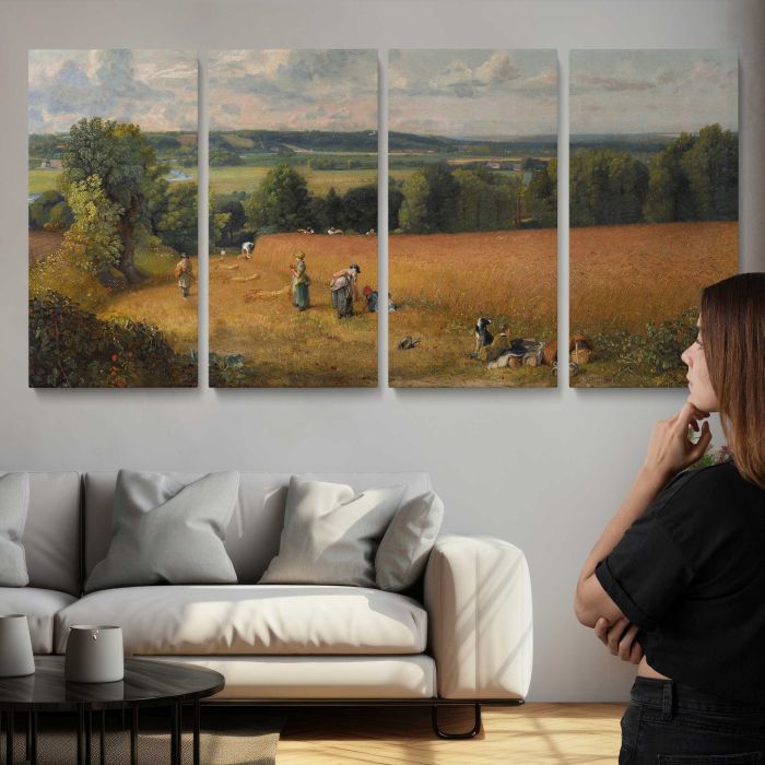 The Wheat Field (1816) by John Constable canvas print, interior display view