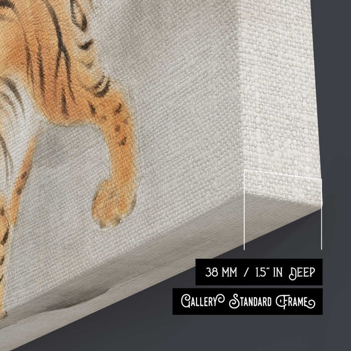 Tiger Japanese Ukiyo-e Art by Isen'in Hoin Eishin - canvas surface and wrapped edge detail