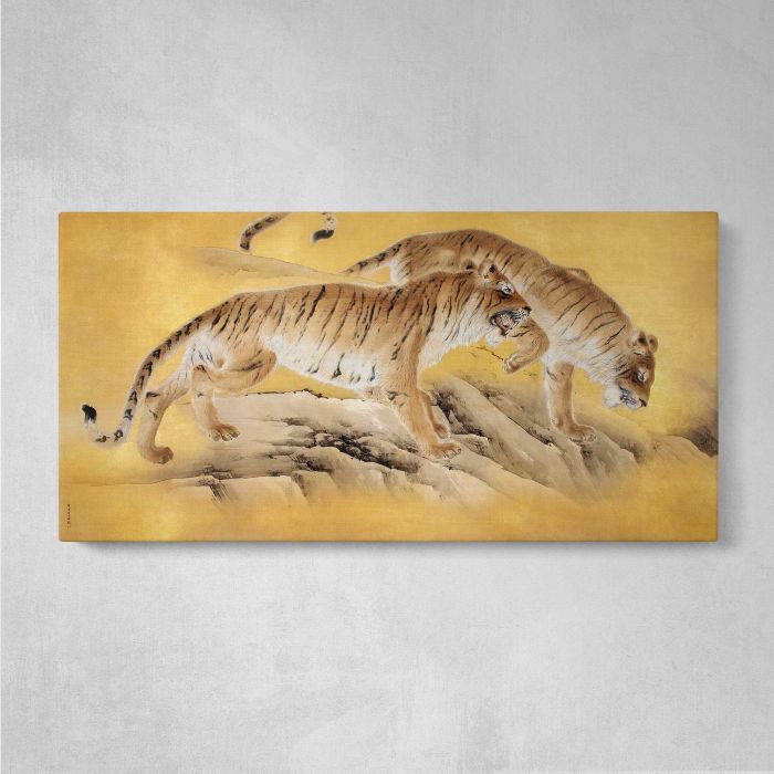 Tigers by Mountain Streams (1892-1895) by Kishi Chikudō canvas print, front canvas view