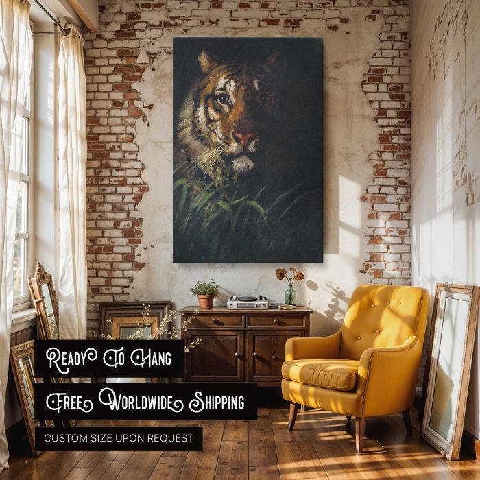 Tiger’s Head by Abbott Handerson Thayer canvas print, interior display view