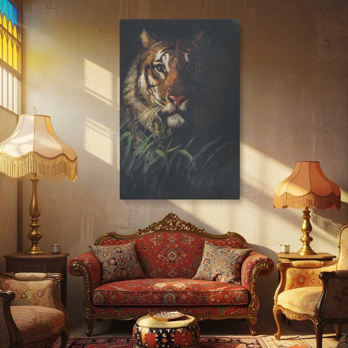 Tiger’s Head by Abbott Handerson Thayer canvas print, interior display view
