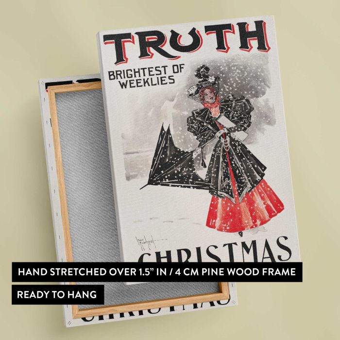 Truth — Christmas, Brightest of Weeklies canvas print, canvas reverse and frame view