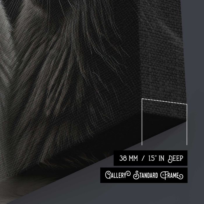 Two Cats in Black and White canvas print, canvas surface and edge detail