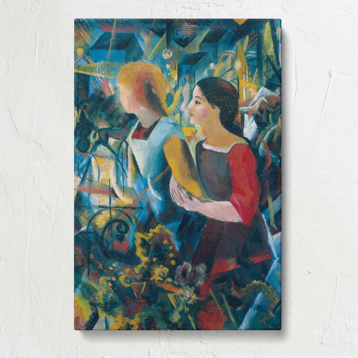 Two Girls, 1913 by August Macke canvas print, front canvas view