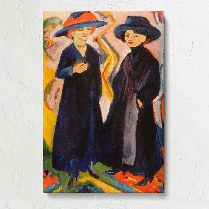 Two Women (1922) by Ernst Ludwig Kirchner canvas print, front canvas view