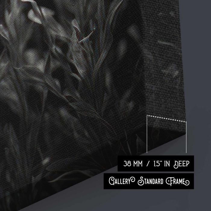Underwater Fish in Monochrome canvas print, canvas surface and edge detail
