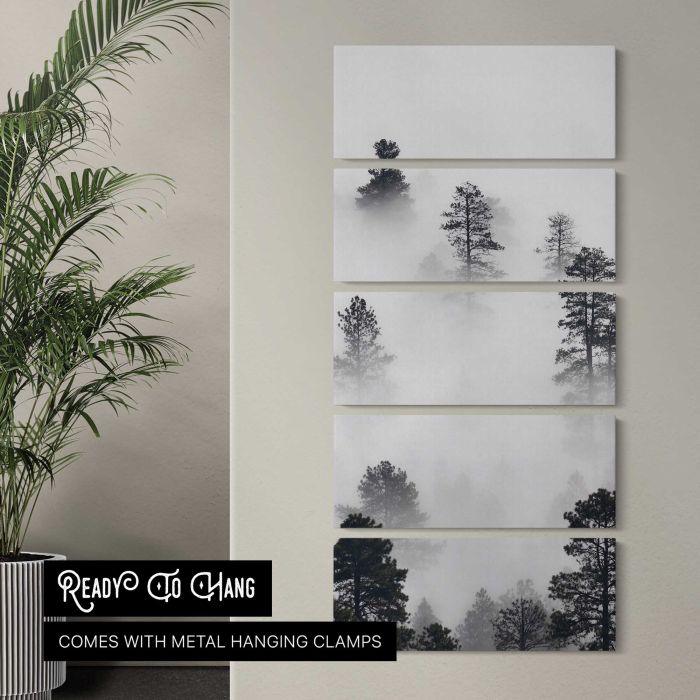 Winter Landscape in Black and White canvas print, interior display view