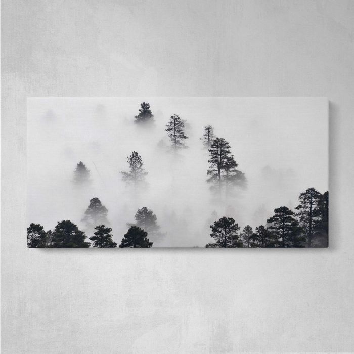 Winter Landscape in Monochrome canvas print, front canvas view