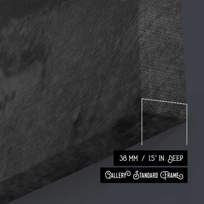 Woman in a Long Gown Floating Underwater canvas print, canvas surface and edge detail